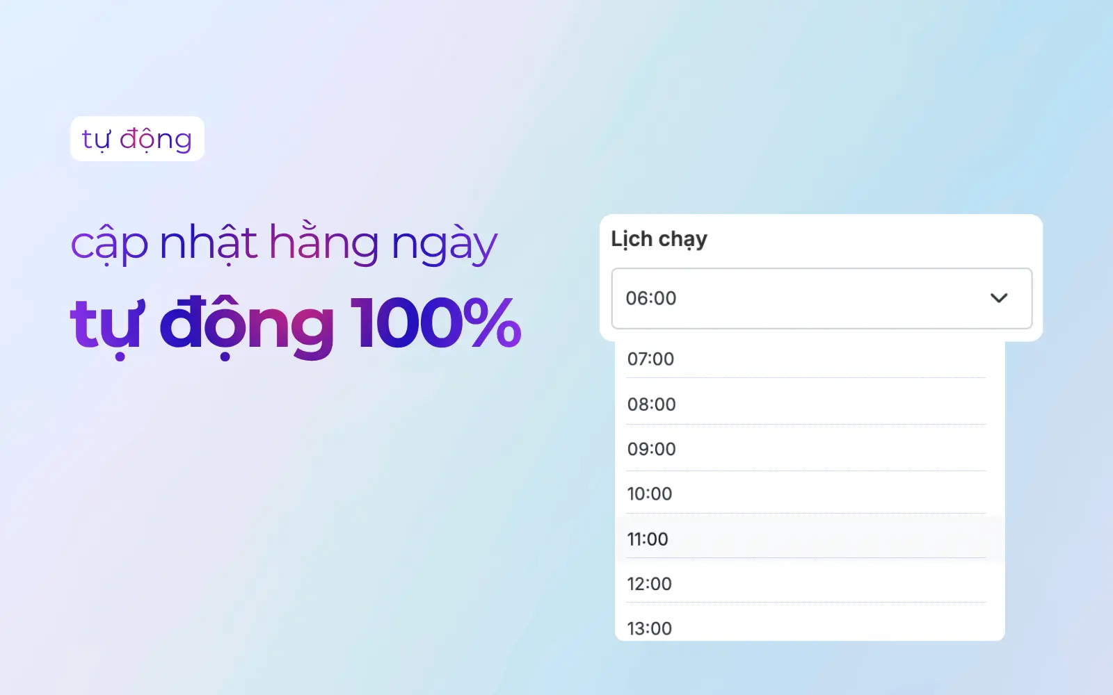 Cập nhật mỗi ngày tự động 100%