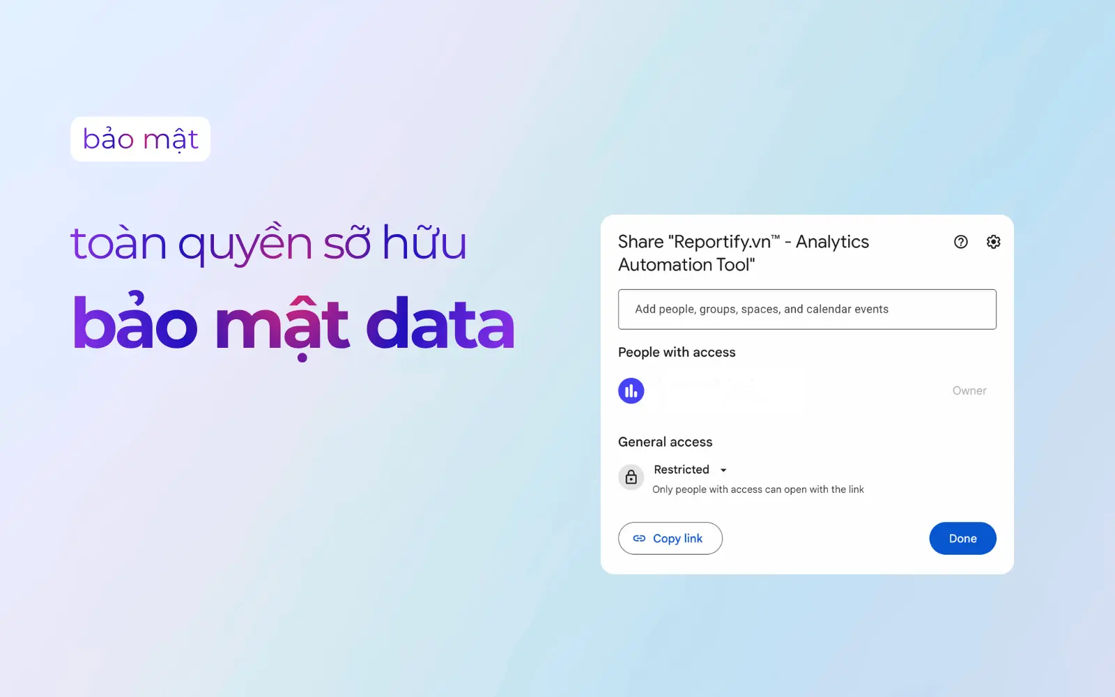 Bảo mật và toàn quyền sở hữu